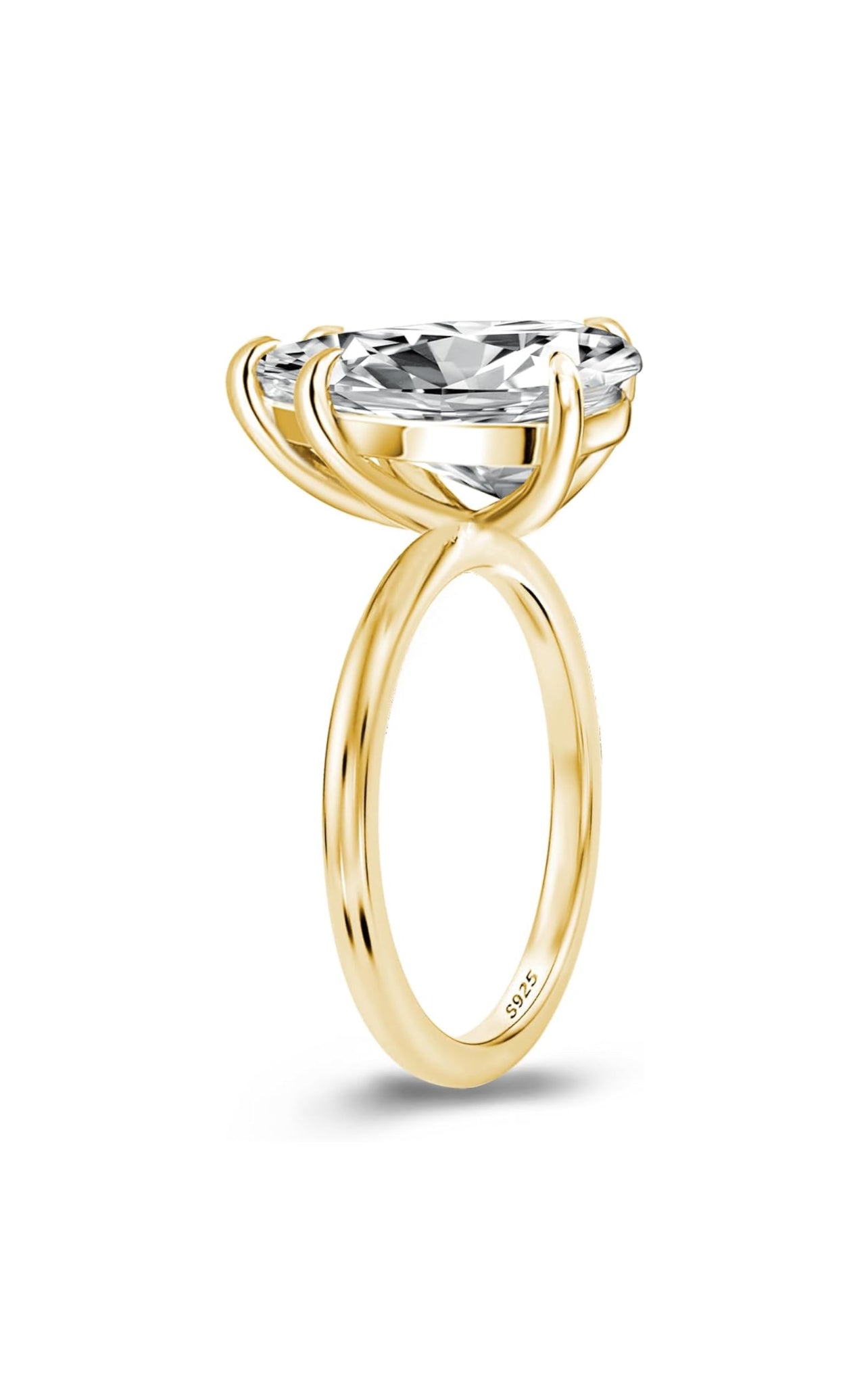 Demetra 4.0ct Elongated Pear Shaped Engagement Ring for Women