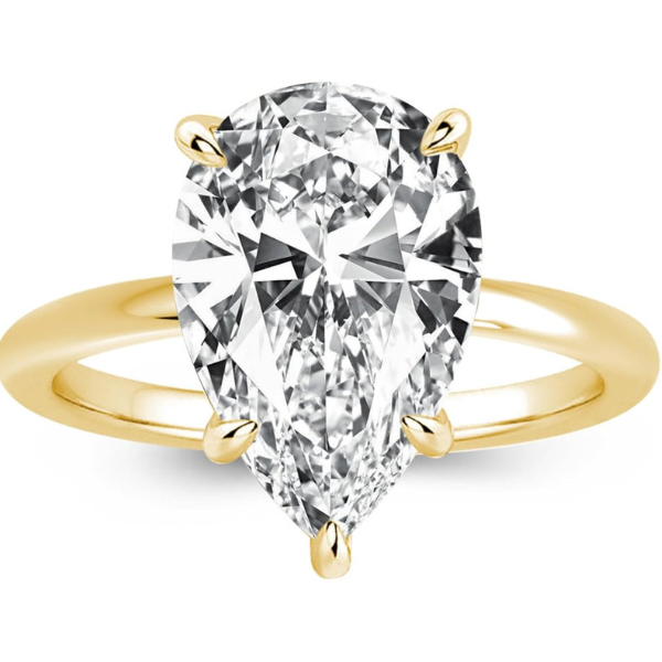 Demetra 4.0ct Elongated Pear Shaped Engagement Ring for Women