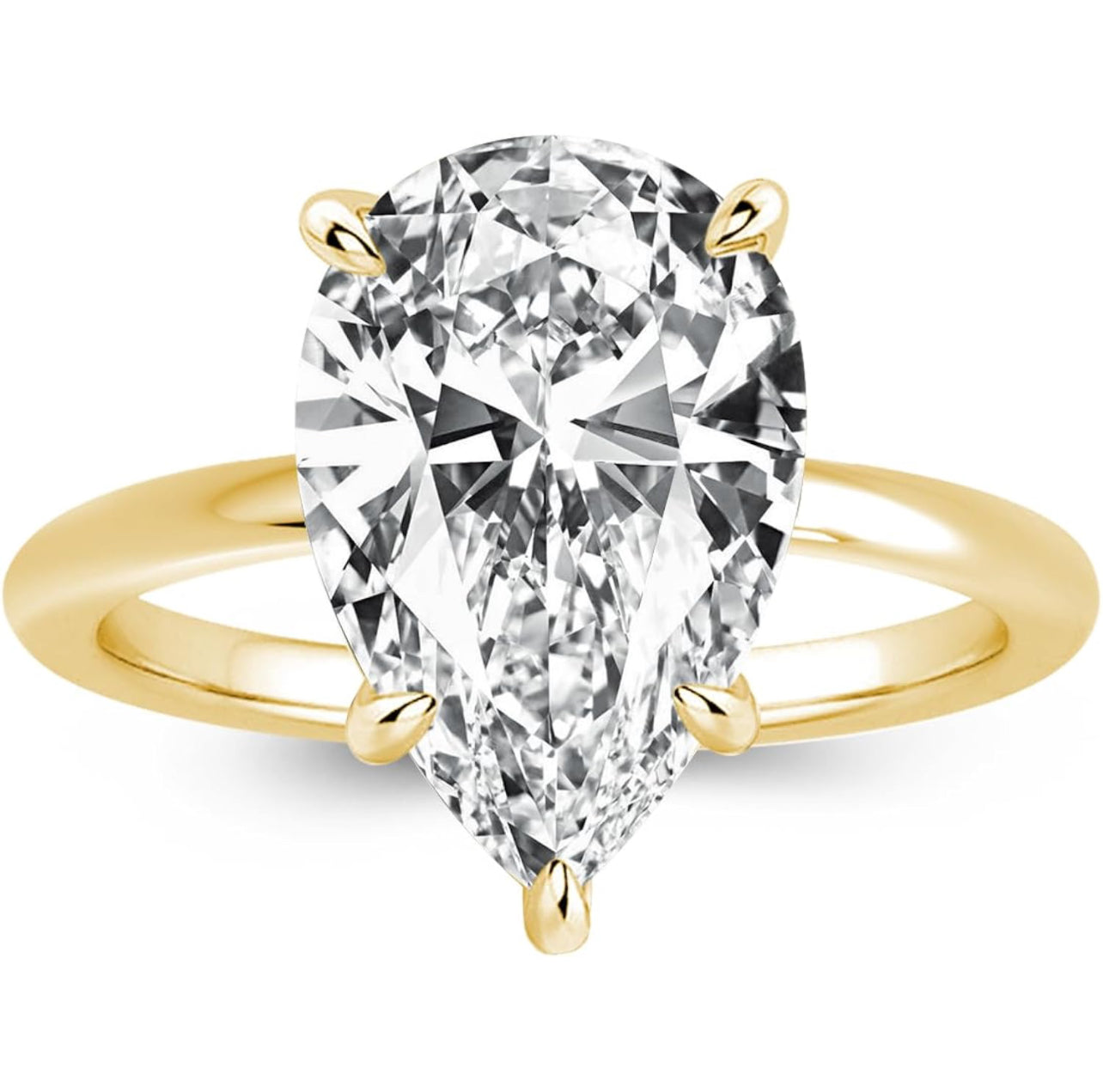 Demetra 4.0ct Elongated Pear Shaped Engagement Ring for Women