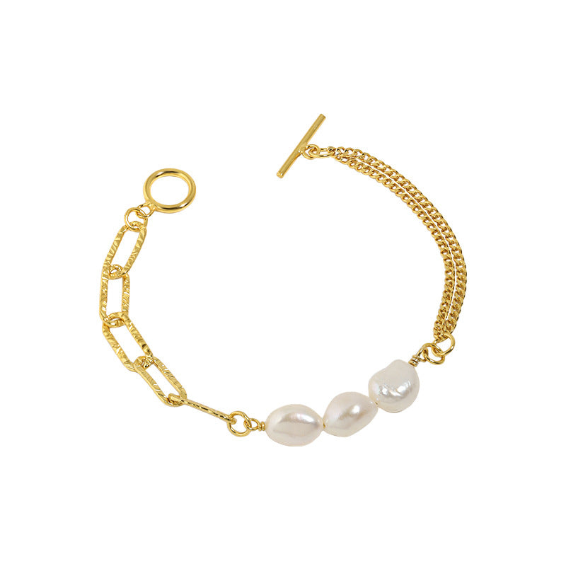 Baroque Pearl 18K Gold Bracelet