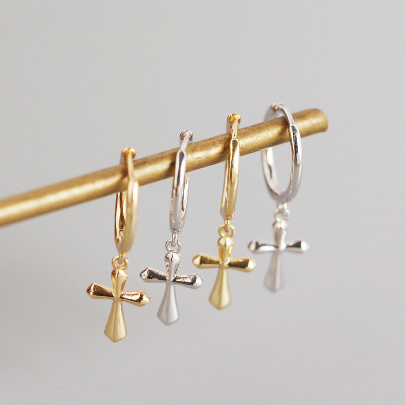 Simple Cross 925S Earrings