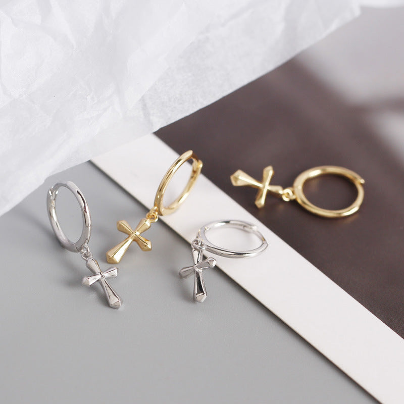 Simple Cross 925S Earrings