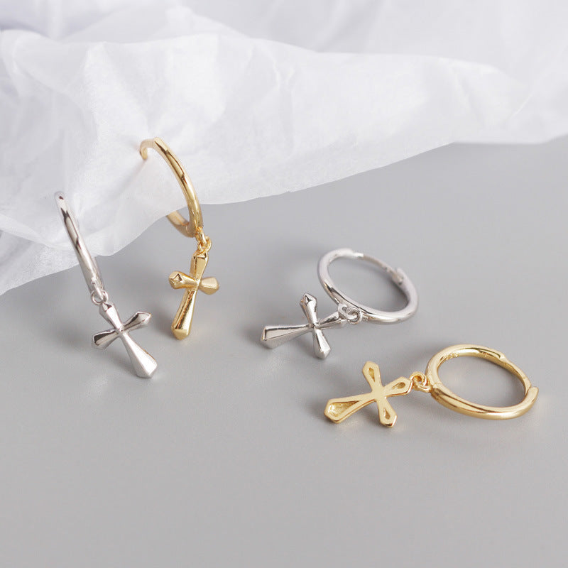 Simple Cross 925S Earrings