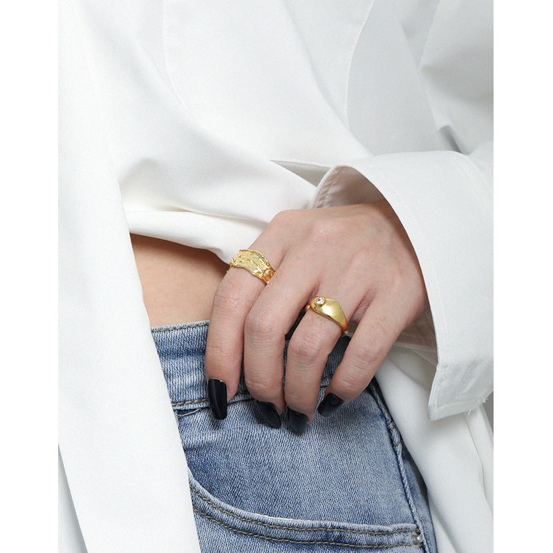 Rock Stone 18K Gold Ring