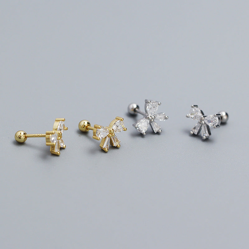 Bow-Knot Silver Studs