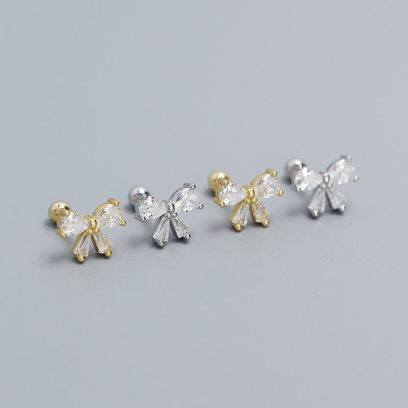 Bow-Knot Silver Studs