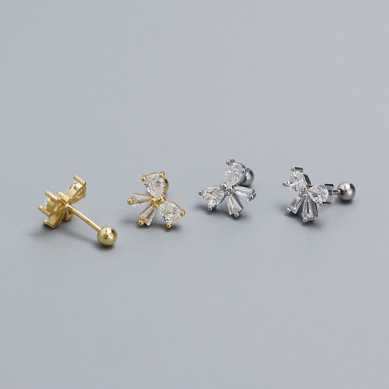 Bow-Knot Silver Studs