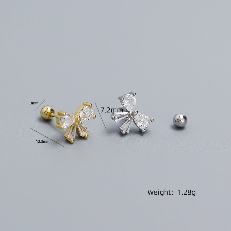 Bow-Knot Silver Studs