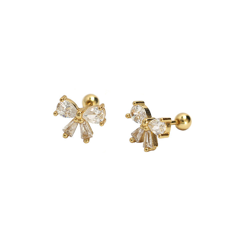 Bow-Knot Silver Studs